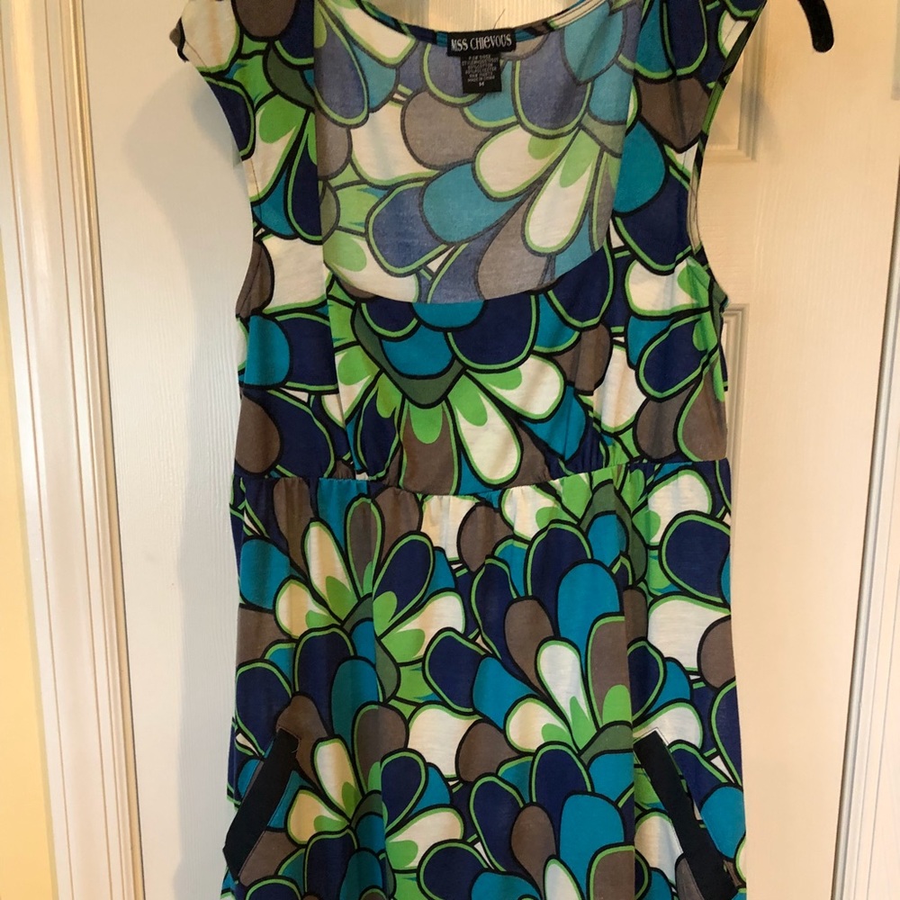 Retro print dress with pockets- MiSS CHIEVOUS